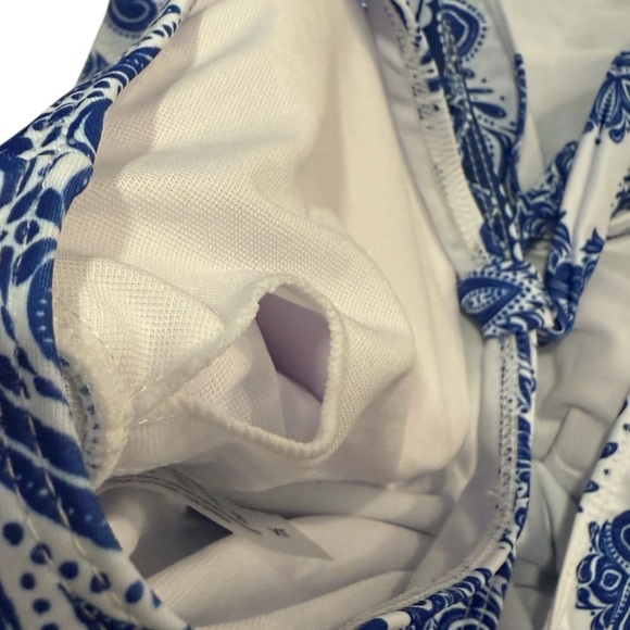 Blue and White Halter one piece swimsuit and skirt NEW - Picture 6 of 6